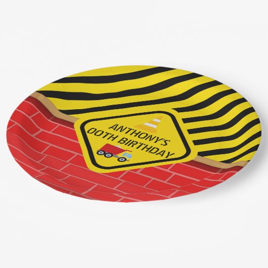 Bouwpartij met de vermelding "Birthday Party", elk Papieren Bordje (Gekanteld)