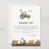 Bouwpartij Trucks Birthday Bedankkaart (Voorkant)