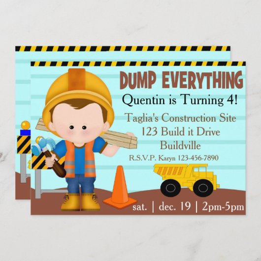 Bouwpartij Uitnodiging (Voorkant / Achterkant)