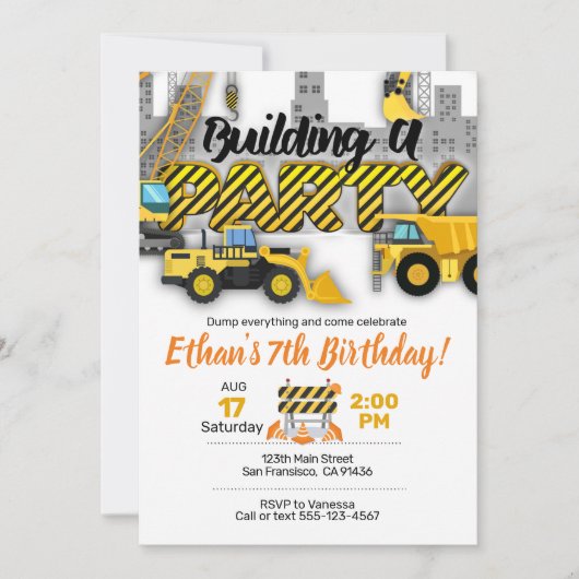 Bouwpartij, uitnodiging voor de bouw (Voorkant)