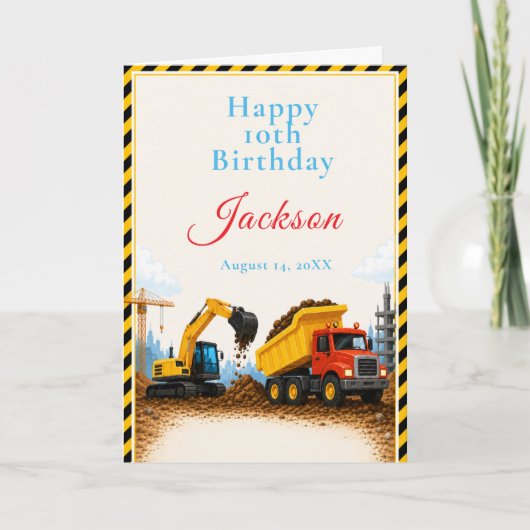 Bouwpartij Verjaardagsfeest Kaart (Voorkant)