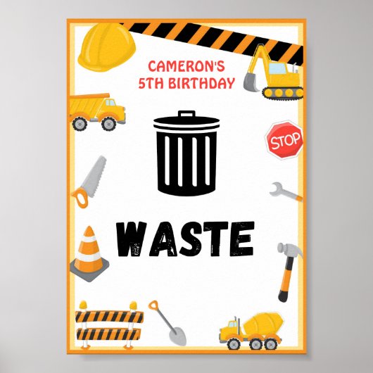 Bouwpartijteken, geboortedag, Baby shower Pos Poster (Voorkant)