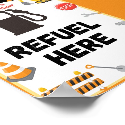 Bouwpartijteken, geboortedag, Baby shower Pos Poster (Hoek)