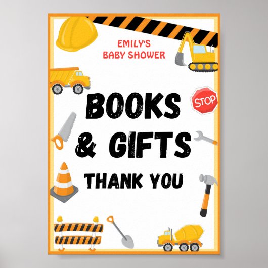 Bouwpartijteken, geboortedag, Baby shower Poster (Voorkant)