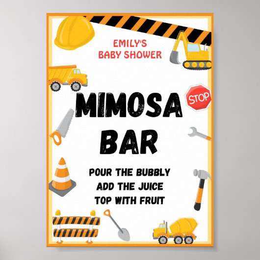 Bouwpartijteken, geboortedag, Baby shower Poster (Voorkant)