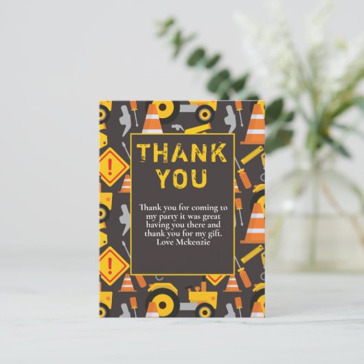 Bouwpati Feest Dank Je Briefkaart (Staand voorkant)