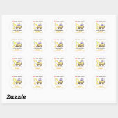 Bouwpers Graafmachine Verjaardagsfeestje Ronde Sticker (Vel)