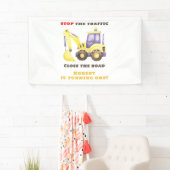 Bouwpers Graafmachine Verjaardagsfeestje Spandoek (Insitu)