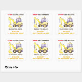 Bouwpers Graafmachine Verjaardagsfeestje Vierkante Sticker (Vel)