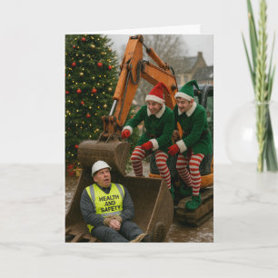 Bouwpers kerstkaart Gezondheid & Veiligheid ontvoe Kaart