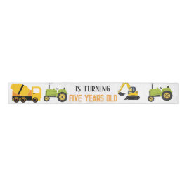 Bouwpersdump Truck Feestelijke Jongens Verjaardag Grosgrain Lint