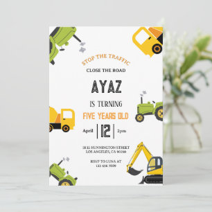Bouwpersdump Truck Feestelijke Jongens Verjaardag  Kaart
