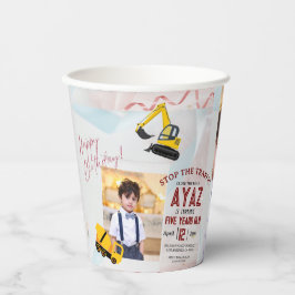 Bouwpersdump Truck Feestelijke Jongens Verjaardag Papieren Bekers