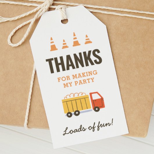 Bouwpersdump Truck Verjaardagsfeestje Favor Gesche Cadeaulabel