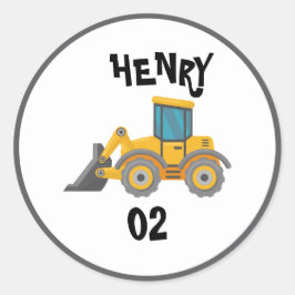 Bouwpersdump Truck Verjaardagsfeestje Ronde Sticker