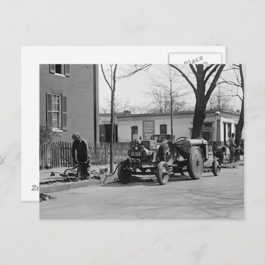 Bouwpersoneel, 1925 briefkaart (Voorkant / Achterkant)