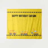 Bouwpersoneel Aangepaste Kinderverjaardagsfeestje Wandkleed (Voorkant (horizontaal))