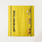 Bouwpersoneel Aangepaste Kinderverjaardagsfeestje Wandkleed (Voorkant)