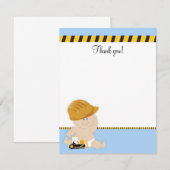 Bouwpersoneel Baby 4x5 flat Bedankkaart (Voorkant / Achterkant)