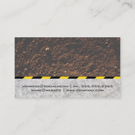 Bouwpersoneel en voertuig | Gebouw Visitekaartje (Achterkant)