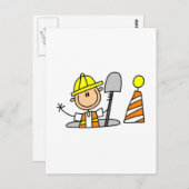 Bouwpersoneel in mangatshirts en cadeautjes briefkaart (Voorkant / Achterkant)