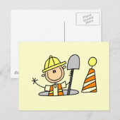 Bouwpersoneel in mangatshirts en cadeautjes briefkaart (Voorkant / Achterkant)