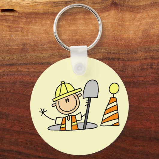 Bouwpersoneel in mangatshirts en cadeautjes sleutelhanger (Voorkant)