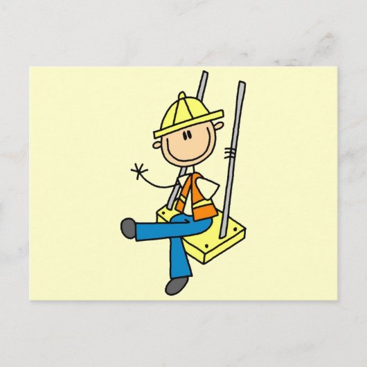 Bouwpersoneel op hogesnelheidsshirts en cadeautjes briefkaart (Voorkant)