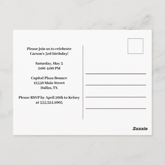 Bouwpersoneelsautoboy's Aangepaste Verjaardagsfees Briefkaart (Achterkant)