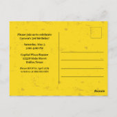 Bouwpersoon Kind Verjaardagsfeestje Briefkaart (Achterkant)