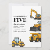 Bouwpersoonlijkheden Verjaardagsdump Truck Feestje Kaart (Voorkant)