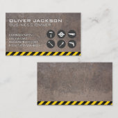 Bouwpictogrammen | Rusted Metal | Voorzichtigheid Visitekaartje (Voorkant / Achterkant)