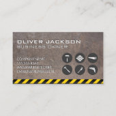 Bouwpictogrammen | Rusted Metal | Voorzichtigheid Visitekaartje (Voorkant)