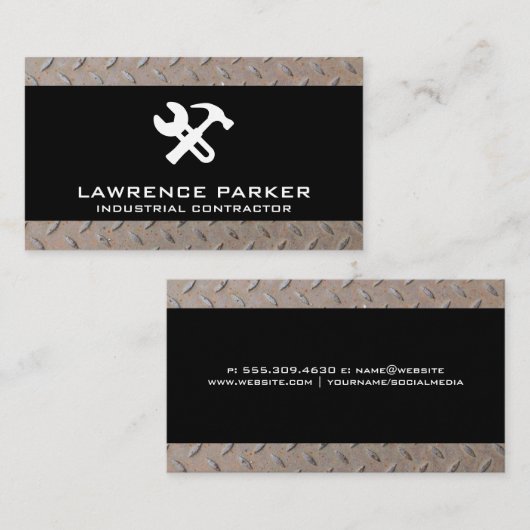 Bouwpictogrammen | Staal Visitekaartje (Voorkant / Achterkant)