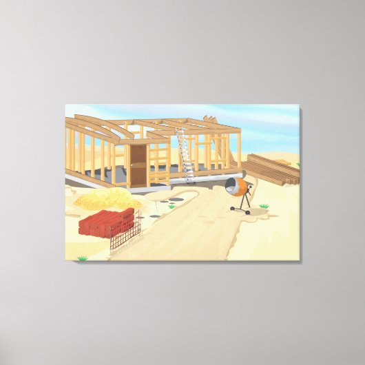 Bouwplaats Canvas Afdruk (Voorkant)