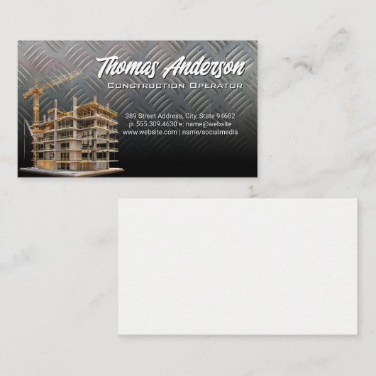 Bouwplaats | Gebouw Ontwikkeling Visitekaartje (Voorkant / Achterkant)