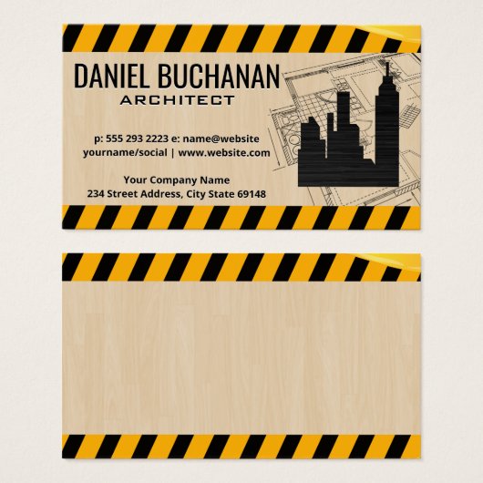 Bouwplaats | Gebouwen | Bouwtekeningen Visitekaartje (Voorkant /achterkant)