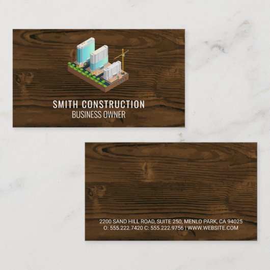 Bouwplaats | Home Reparatie Gereedschap Visitekaar Visitekaartje (Voorkant / Achterkant)