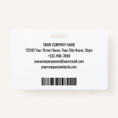 Bouwplaats ID Logo Barcode Blauwe Sjabloon Badge (Achterkant)