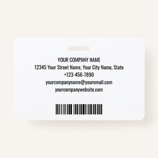 Bouwplaats ID Logo Barcode Rode Sjabloon Badge (Achterkant)