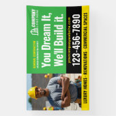 Bouwplaats Logo Foto Groen Adverteren Spandoek (Verticaal)