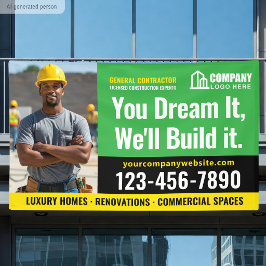 Bouwplaats Logo Foto Groen Reclame Spandoek