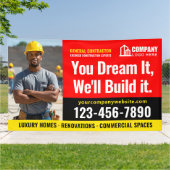 Bouwplaats Logo Foto Rood Zwart Adverteren Spandoek (Buitenkant)