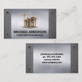 Bouwplaats | Metaal | Schroeven Visitekaartje (Voorkant / Achterkant)