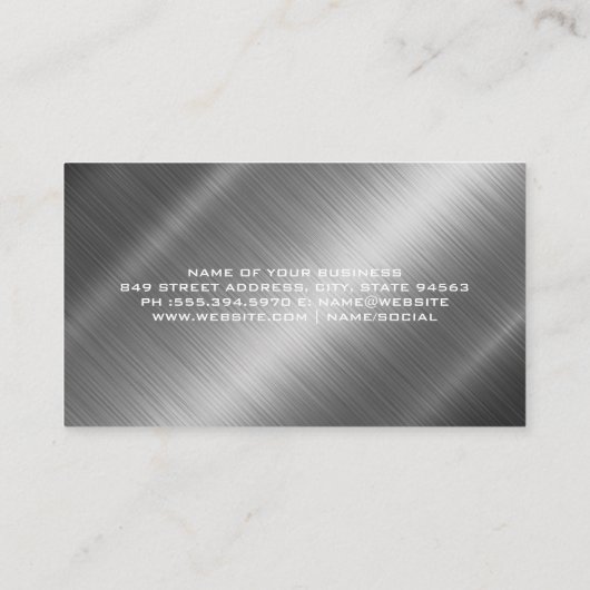 Bouwplaats | Metaalglans Visitekaartje (Achterkant)