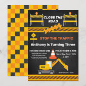 Bouwplaats Sluiten De Weg Kinderen Verjaardag Kaart (Voorkant / Achterkant)