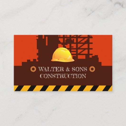 Bouwplaats | Veiligheidshelm Visitekaartje (Voorkant)