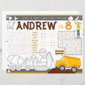 Bouwplacemat, kraanactiviteitsblad (Voorkant / Achterkant)