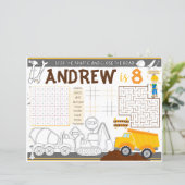 Bouwplacemat, kraanactiviteitsblad (Staand voorkant)