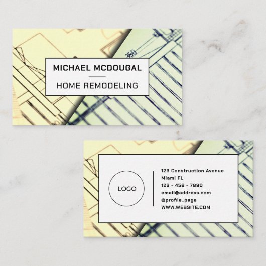 Bouwplannen Visitekaartje (Voorkant / Achterkant)